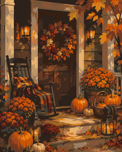Load image into Gallery viewer, Paint by numbers kit for adults Cosy Autumn Front Porch Figured'Art UK