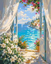 Load image into Gallery viewer, Paint by numbers kit for adults Mediterranean View Figured'Art UK
