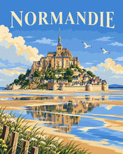 Load image into Gallery viewer, Paint by numbers kit for adults Travel Poster Normandie Figured'Art UK