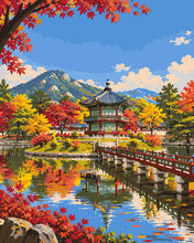 Load image into Gallery viewer, Paint by numbers kit for adults Gyeongbokgung Palace Reflection Figured'Art UK