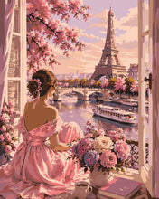 Load image into Gallery viewer, Paint by numbers kit for adults Blooming view of Paris Figured'Art UK