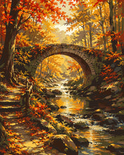 Load image into Gallery viewer, Paint by numbers kit for adults Autumn Forest Bridge Figured'Art UK