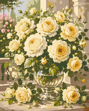 Load image into Gallery viewer, Paint by numbers kit for adults Ivory Rose Bouquet Figured'Art UK