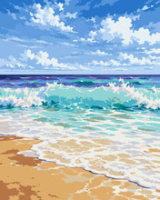 Load image into Gallery viewer, Paint by numbers kit for adults Turquoise Waves Figured'Art UK