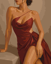 Load image into Gallery viewer, Paint by numbers kit for adults The Red Dress Figured'Art UK