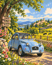 Load image into Gallery viewer, Paint by numbers kit for adults Citroën 2CV on the Vineyard Figured'Art UK