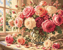 Load image into Gallery viewer, Paint by numbers kit for adults Vintage Rose Bouquet Figured'Art UK
