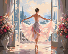 Load image into Gallery viewer, Paint by numbers kit for adults Dancing Ballerina Silhouette Figured'Art UK