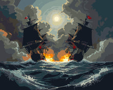 Load image into Gallery viewer, Paint by numbers kit for adults Naval Battle Figured'Art UK