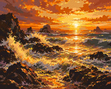 Load image into Gallery viewer, Paint by numbers kit for adults Golden Wave Figured'Art UK