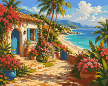 Load image into Gallery viewer, Paint by numbers kit for adults Mediterranean Coastal Escape Figured'Art UK