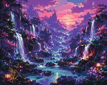 Load image into Gallery viewer, Paint by numbers kit for adults Mystic Waterfall Valley Figured'Art UK