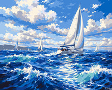 Load image into Gallery viewer, Paint by numbers kit for adults Sailing the Blue Figured'Art UK