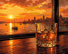 Load image into Gallery viewer, Paint by numbers kit for adults Sunset and Whiskey Figured'Art UK