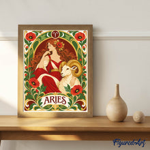 Load image into Gallery viewer, Art Nouveau Zodiac Aries