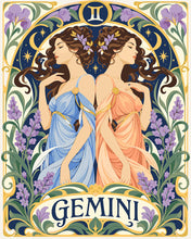 Load image into Gallery viewer, Paint by numbers kit for adults Art Nouveau Zodiac Gemini Figured'Art UK