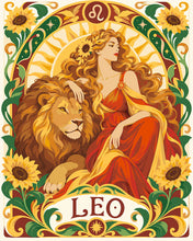 Load image into Gallery viewer, Paint by numbers kit for adults Art Nouveau Zodiac Leo Figured'Art UK