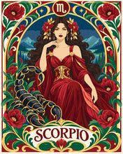 Load image into Gallery viewer, Paint by numbers kit for adults Art Nouveau Zodiac Scorpio Figured'Art UK