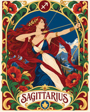 Load image into Gallery viewer, Paint by numbers kit for adults Art Nouveau Zodiac Sagittarius Figured'Art UK