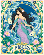 Load image into Gallery viewer, Paint by numbers kit for adults Art Nouveau Zodiac Pisces Figured'Art UK
