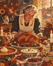 Load image into Gallery viewer, Paint by numbers kit for adults Thanksgiving at Grandma’s Figured'Art UK