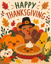 Load image into Gallery viewer, Paint by numbers kit for adults Thanksgiving Friends Figured'Art UK