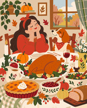 Load image into Gallery viewer, Paint by numbers kit for adults Thanksgiving with My Best Friend Figured'Art UK
