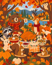 Load image into Gallery viewer, Paint by numbers kit for adults Woodland Friendsgiving Figured'Art UK