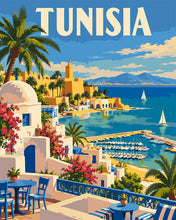 Load image into Gallery viewer, Paint by numbers kit for adults Travel Poster Tunisia Figured'Art UK