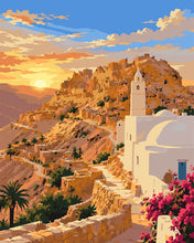 Load image into Gallery viewer, Paint by numbers kit for adults Chenini Sunset Tunisia Figured'Art UK