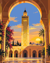 Load image into Gallery viewer, Paint by numbers kit for adults Malek ibn Anas Mosque Tunisia Figured'Art UK