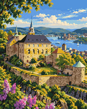 Load image into Gallery viewer, Paint by numbers kit for adults Akershus Fortress Oslo, Norway Figured'Art UK