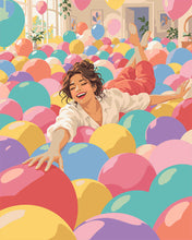 Load image into Gallery viewer, Paint by numbers kit for adults Swim Through Balloons Figured'Art UK