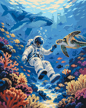 Load image into Gallery viewer, Paint by numbers kit for adults Astronaut’s Coral Reef Adventure Figured'Art UK