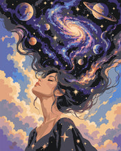 Load image into Gallery viewer, Paint by numbers kit for adults Dreaming Among the Stars Figured'Art UK