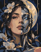 Load image into Gallery viewer, Paint by numbers kit for adults Half-Human Under a Moonlit Halo Figured'Art UK