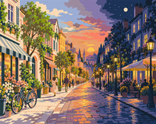 Load image into Gallery viewer, Paint by numbers kit for adults Day to Night City Street Figured'Art UK