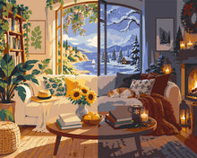 Load image into Gallery viewer, Paint by numbers kit for adults Summer to Winter Living Room Figured'Art UK