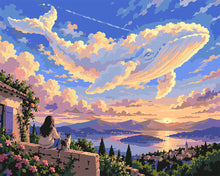 Load image into Gallery viewer, Paint by numbers kit for adults Cloud Whale Over the Valley Figured'Art UK