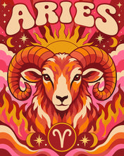 Load image into Gallery viewer, Paint by numbers kit for adults Retro Zodiac Aries Figured'Art UK
