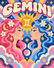 Load image into Gallery viewer, Paint by numbers kit for adults Retro Zodiac Gemini Figured'Art UK