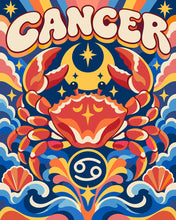 Load image into Gallery viewer, Paint by numbers kit for adults Retro Zodiac Cancer Figured'Art UK