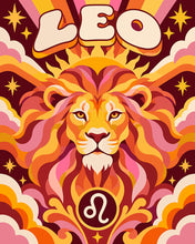 Load image into Gallery viewer, Paint by numbers kit for adults Retro Zodiac Leo Figured'Art UK