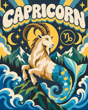 Load image into Gallery viewer, Paint by numbers kit for adults Retro Zodiac Capricorn Figured'Art UK