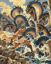Load image into Gallery viewer, Paint by numbers kit for adults Battle of the Hydra Figured'Art UK