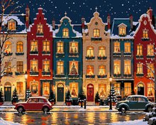 Load image into Gallery viewer, Paint by numbers kit for adults Christmas Street Figured'Art UK