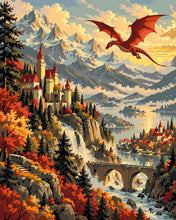 Load image into Gallery viewer, Paint by numbers kit for adults Dragon Kingdom Figured'Art UK