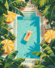 Load image into Gallery viewer, Paint by numbers kit for adults Poolside Paradise Figured'Art UK