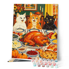 Load image into Gallery viewer, Thanksgiving Cats at Dinner