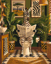 Load image into Gallery viewer, Paint by numbers kit for adults Zebra’s Morning Routine Figured'Art UK